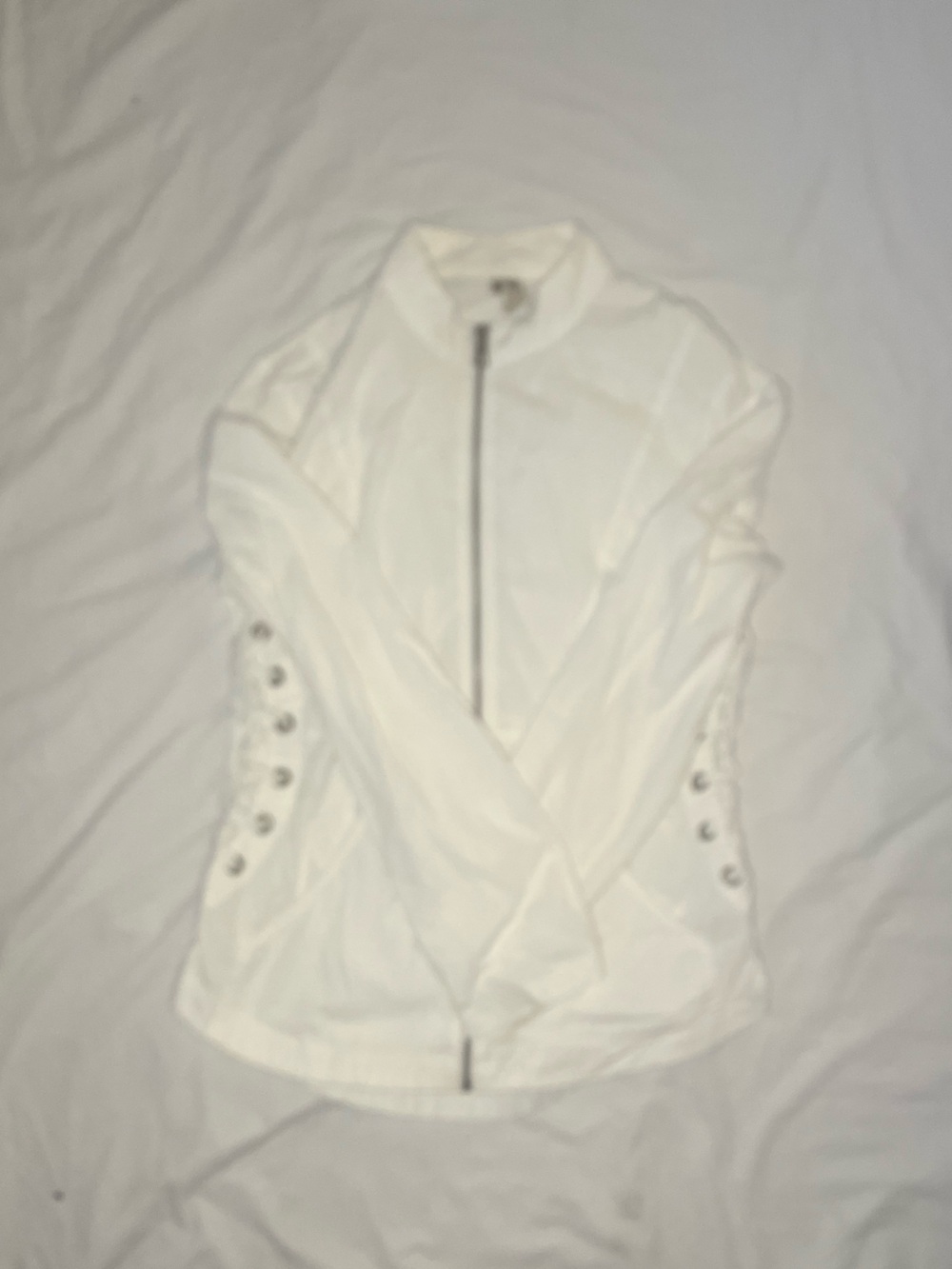 XCVI White Sweater with Grommet Side Detail
